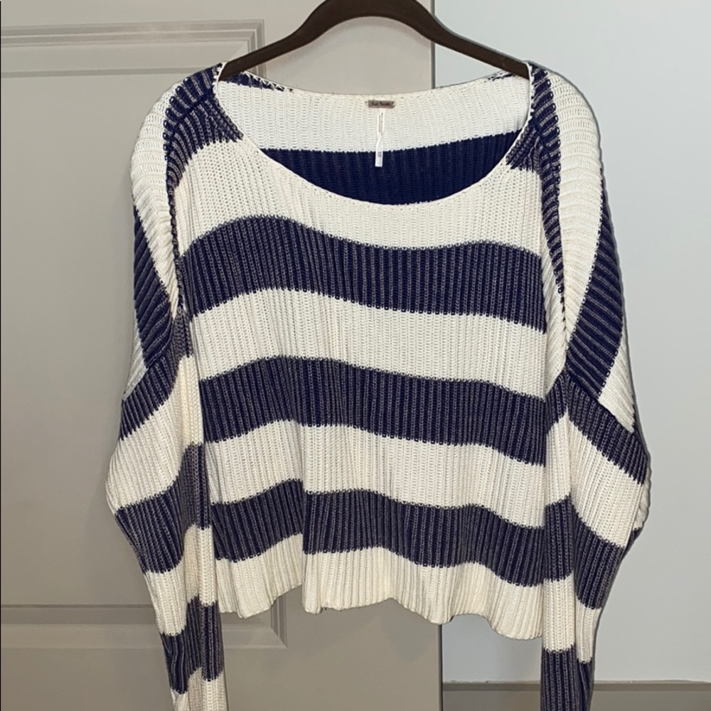 Free People Striped & Cropped Sweater